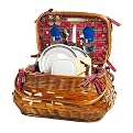 Sandringham Rattan/Bamboo Picnic Basket with Service for 2