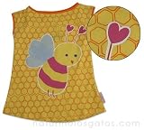 Agatha Ruiz de la Prada Clothing - Agatha Ruiz de la Prada Shimmer Bee Yellow Cotton T-Shirt