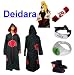 Naruto Itachi Deidara cosplay costume set (Akatsuki Cloak HOOD + naruto Deidara headband + Naruto pe