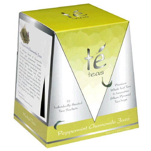 Te Tea Silken Pyramid Whole Leaf Tea, Peppermint Chamomile Jazz, Tea Bags, 15-Count Boxes... by Te Teas
