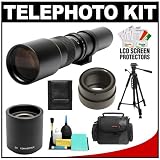 Rokinon 500mm f/8 Telephoto Lens & 2x Teleconverter (= 1000mm) with Case + Tripod + Accessory Kit for Sony Alpha NEX-3, NEX-5, NEX-C3, NEX-5N, NEX-7 Digital SLR Cameras