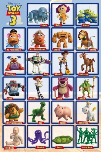 Toy Story 3 - Pixar Movie Poster (19 Character Grid) (Size: 24