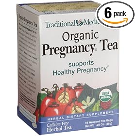 Traditional Medicinals Organic Pregnancy Herbal Tea, 16-Count Wrapped Tea Bags (Pack of 6)