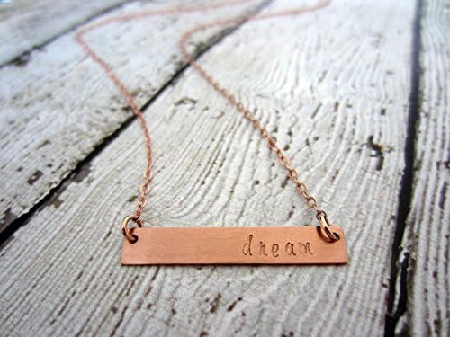 Rose Gold Necklace, Bar Necklace, Name Necklace, Rose Gold Name Plate