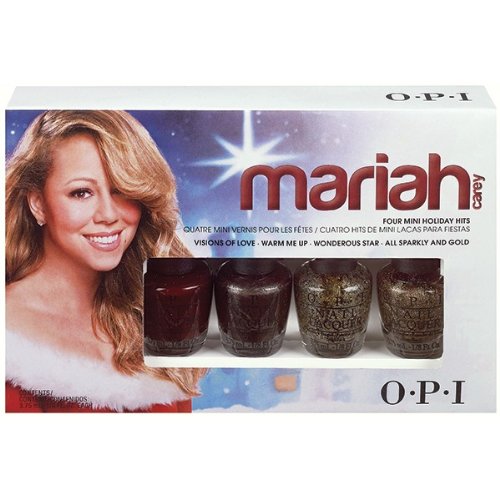 Vernis à ongles sable liquide par OPI, collection du temps des fêtes Mariah Carey Mini ensemble de quatre Vision of Love - Warm Me Up - Wonderous Star - All sparkly and gold) Vernis à ongles sable liquide par OPI, collection du temps des fêtes Mariah Carey Mini ensemble de quatre Vision of Love - Warm Me Up - Wonderous Star - All sparkly and gold)