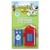 Bags on Board Red Hydrant Dispenser with 30 Refill Bags