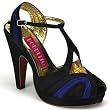 Bordello Women's GIGGLE-02, 4 1/2" Heel 2 Tone Satin Peep Toe Platform