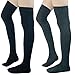 Pack of 2 Womens Girls Winter Over Knee Leg Warmer Knit Crochet Socks Leggings