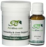 PetAlive UTI-Free and Immunity & Liver Support ComboPack to clear pet UTI infections and strengthen immune functioning