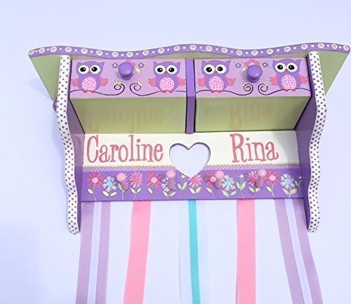 Daisy Garden with Owls Large Hair Bow Holder by Cute Kid Creations