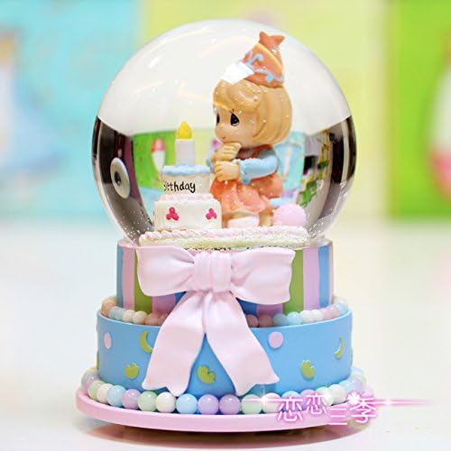 YYHKYB Induction light blowing snow crystal ball music box gave the girls a birthday gift