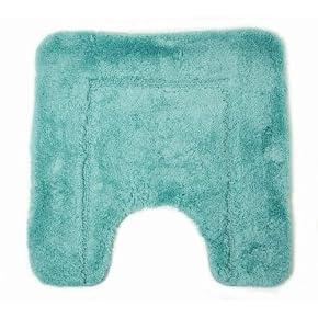 Square Design Super Soft Cashmere Touch Jade Bathroom Pedestal Mat