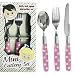 Polka Dot Childrens Cutlery Set - PINK