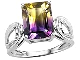 2.20 cts Genuine Rare Ametrine Emerald Cut Ring - 14kt White or Yellow Gold