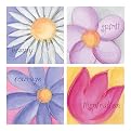 Self-Stick Spirited Florals 4-pc. Wall Art Set