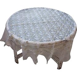Round Silk Tablecloth Organza Linen Diameter 72 inches