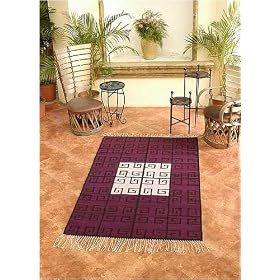 Wool rug, 'Grape Pyramid' (4x7)