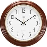 River City Clocks Radio-controlled Post Office Wall Clock with Cherry Finish - 16 Inch Diameter - Model # 801-401