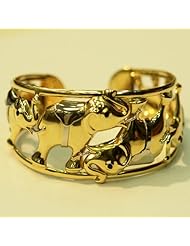 14kt Yellow & White Gold Elephant Bangle