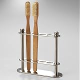 Brushed-Chrome Toothbrush Holder