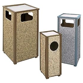 Indoor Outdoor Sand Urn Receptacle, 12 Gallon, 13.5x32, Natural Stone, Gray URIR12SU2000P