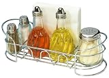  : Gemco 5210AZ Swirl Glass Caddy Collection All Wire Dinner Caddy Set B