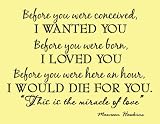 Before You Were Conceived I Wanted You, Vinyl Wall Art Lettering Quote