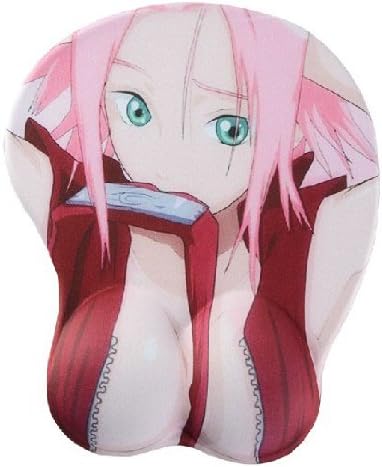 Glomarts Ergonomic Big Breast 3D Anime Cartoon Sexy Beauty Gel Mouse Pad Wrist Rests (Rose Red)
