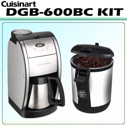 Cuisinart DGB-600BC Grind and Brew CoffeeMaker (Brushed Chrome) w/ Bean Vac Coffee Canister (ED150)