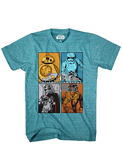 Star Wars Boys' T-Shirt, Blue Bird Snow Heather, X-Large/18-20