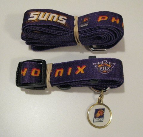 Phoenix Suns Pet Accessories Set - Medium (6' Leash, Collar, and ID Tag)