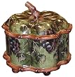 Vineyard inspired grape and vine motif box - green and purple