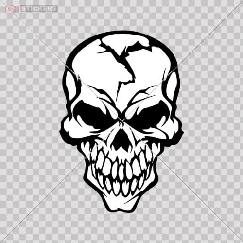 Decal Skull Skulls Cracked Head Evil Terror Color Print (5 X 3.4 Inch) Se4c9 Size: 5 X 3.4 Inches Vinyl color print