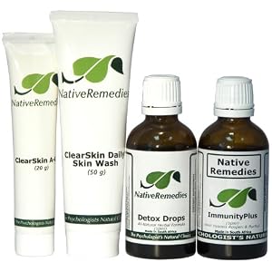 Click here to buy Native Remedies ClearSkin UltraPack, Contains ImmunityPlus, Detox Drops, ClearSkin-A Gel, ClearSkin... by Native Remedies.