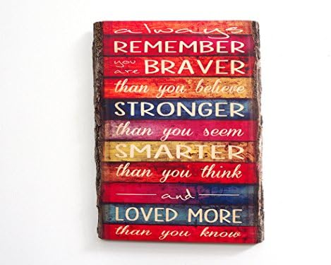 Always Remember You Are Braver Than You Know Wood Sign - Winnie the Pooh Quote on Wooden Plaque