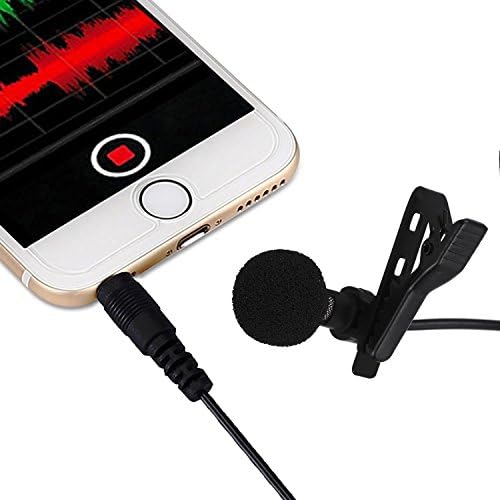 Digeek Premium Handheld High Quality Audio Sound Mini Lavalier Lapel Clip-on Condenser Microphone for Apple Iphone, Ipad, Ipod Touch, Samsung Android Windows System Smartphones