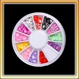 Free Shipping 12 color Wheel Kawaii Heart Cute Nail Art Sticker B0005
