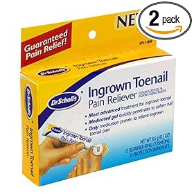 Dr. Scholl's Ingrown Toenail Pain Reliever, 1 kit, (w/ Gel, 12 retainer rings & 12 protection bandages) (Pack of 2)