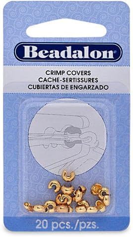 Beadalon Crimp Covers (Gold) | 4 Mm *** Product Description: Beadalon Crimp Coverssize: 4 Mmcolor: Goldunit: Pack Of 20Group: #16769Use These Base Metal Crimp Covers To Conceal Crimped Crimp Beads And Knots. Simply Place The Pre-Opened Bead Crimp ***