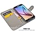 Galaxy S6 Case, WeLoveCase PU Leather Color Print Folio Cover with Wallet Function/Kickstand/Wrist Strap Design/Credit Card Holder for Samsung S6 * One Stylus Pen - Heart
