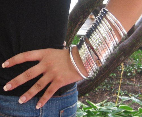 Click here to buy 5 Chrome Vintage Lucite Bangles.
