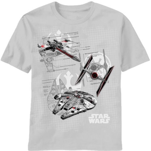  Star Wars Ship Diagram X-wing Tie Fighter T-shirt