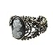 Generic Style Retro Queen Bangle Bracelet Relief Carved Cameo Statue Rhinestones