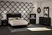 5pc Full/ Queen Size Bedroom Set Contemporary Style in Solid Black Finish