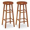 Winsome Set of 2 Cherry 30" Backless Swivel Stools