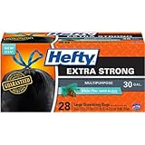 Hefty Drawstring Multipurpose Bags, White Pine, 30 Gallon, 28 Count