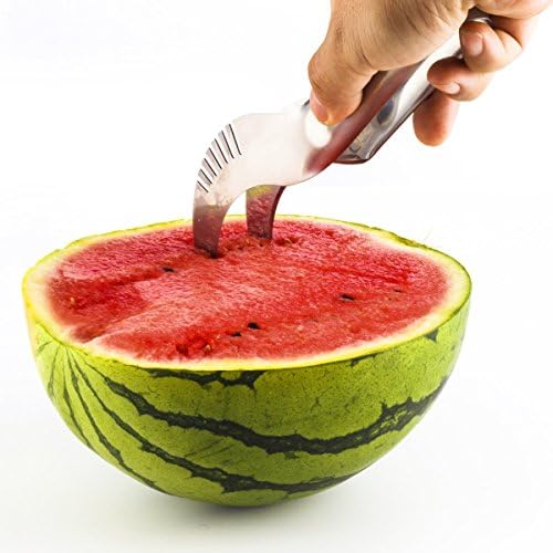 Qadira Watermelon Slicer Tongs-High Quality Stainless Steel-Melon Slicer Corers, Quick and Easy Watermelon Knife Cantaloupe Fruit Peeler