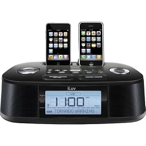 iLuv iMM183 Hi-Fi Dual Alarm Clock Radio with NOAA/S.A.M.E. Weather Hazard Alert (Black)