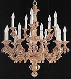 LAMPS BEAUTIFUL Classic Traditional Hand Carved Wood Fifteen Light Chandelier by Savoy House--Excellent customer service--see our feedback.