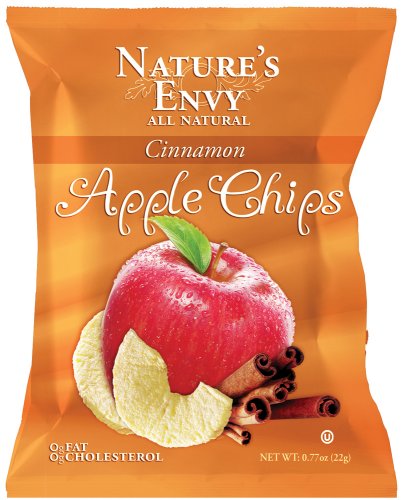 Nature's Envy Apple Chips Cinnamon, 0.8 Ounce Bags (Pack of 24) by Nature's Envy